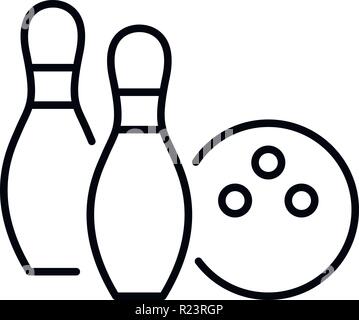Bowling event icon, outline style Stock Vector