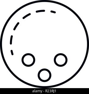 Bowling ball icon, outline style Stock Vector