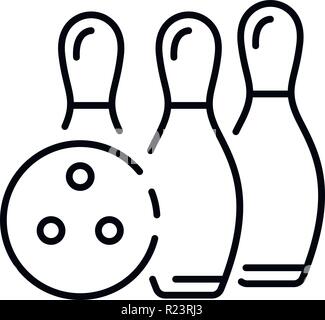Bowling victory icon, outline style Stock Vector