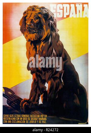 Spanish Civil War nationalist (pro-Franco) propaganda poster 1938 Stock Photo