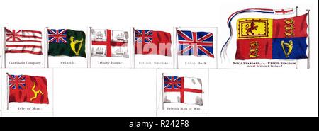 British national and colonial flags 1914 Stock Photo