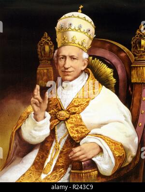 Colour portrait of Pope Leo XIII. Dated 1878 Stock Photo