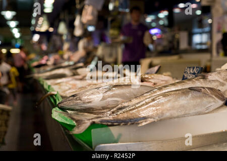 Fresh fish in Mercat de l'Olivar, Palma de Mallorca Stock Photo