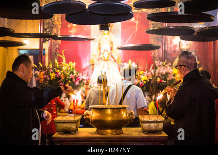 Man Mo Temple, Sheung Wan, Hong Kong Island, Hong Kong, China, Asia Stock Photo