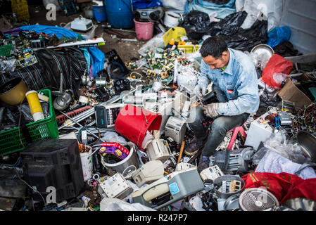 Plastic recycling centre, New Territories, Hong Kong, China, Asia Stock Photo