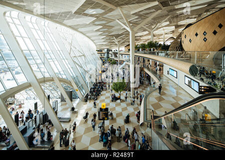 Interior of Heydar Aliyev International Airport, Baku, Azerbaijan, Central Asia, Asia Stock Photo