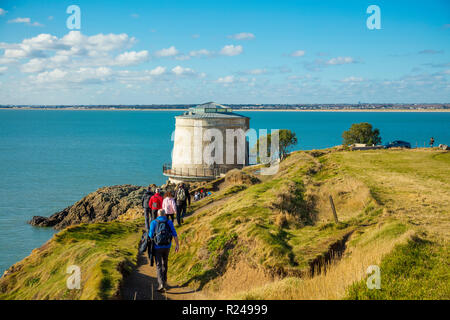 Martello Tower, The Cliff Path, Howth, County Dublin, Leinster, Republic of Ireland, Europe Stock Photo