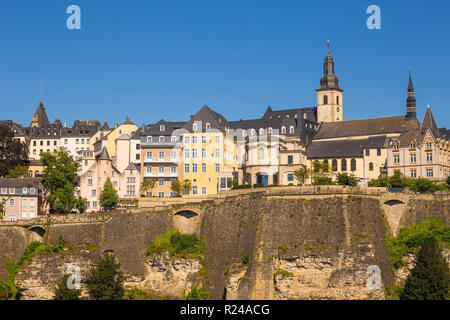 Luxembourg, Luxembourg City, The Corniche (Chemin de la Corniche Stock ...