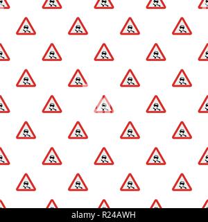 Car on dangerous roadside pattern seamless in flat style for any design Stock Vector