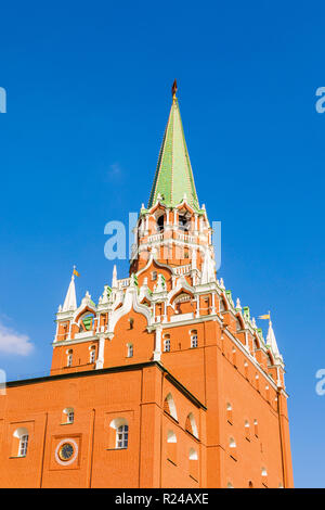 Trinity Gate Tower of the Kremlin, UNESCO World Heritage Site, Moscow, Russia, Europe Stock Photo