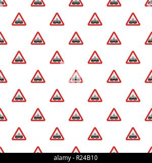 Railroad crossing pattern seamless in flat style for any design Stock Vector