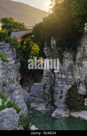 Marmitte dei Giganti canyon on the Metauro River, Fossombrone, Marche, Italy, Europe Stock Photo