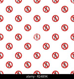 No pedestrian pattern seamless in flat style for any design Stock Vector