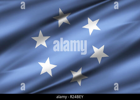 Trust Territory Of The Pacific Islands 3D waving flag illustration on a