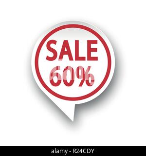 a round paper speech bubble on white background Stock Vector