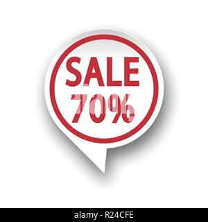 a round paper speech bubble on white background Stock Vector