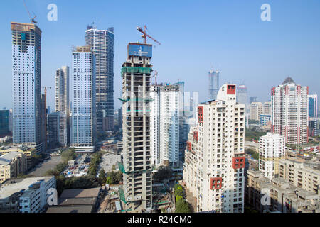 City skyline of modern office and residential buildings, Mumbai, Maharashtra, India, Asia Stock Photo