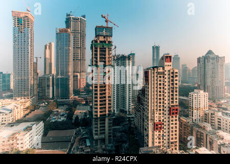 City skyline of modern office and residential buildings, Mumbai, Maharashtra, India, Asia Stock Photo