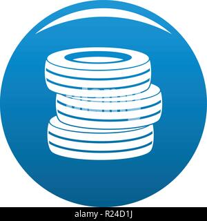 Tire fitting icon vector blue circle isolated on white background  Stock Vector