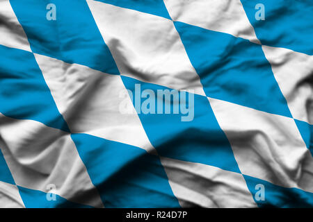 Bavaria  3D wrinkled flag illustration. Usable for background and texture. Stock Photo