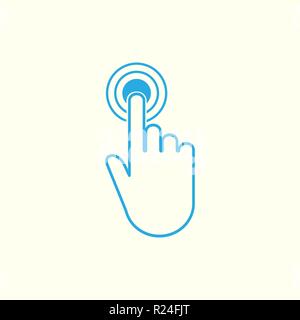 Click hand icon. Vector illustration. Flat design Stock Vector