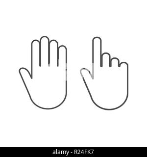 Hand icon. Line hand icon. Vector illustration flat Stock Vector