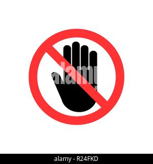 Stop vector icon Hand symbol or Hand icon isolated on white background  Stock Vector Image & Art - Alamy