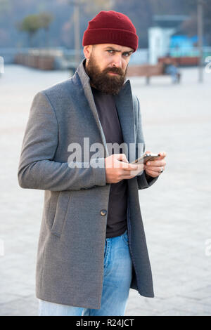 Premium Photo  Hipster outfit stylish casual outfit for fall and winter  season menswear and male fashion concept man bearded hipster stylish  fashionable coat comfortable and cool masculine casual outfit