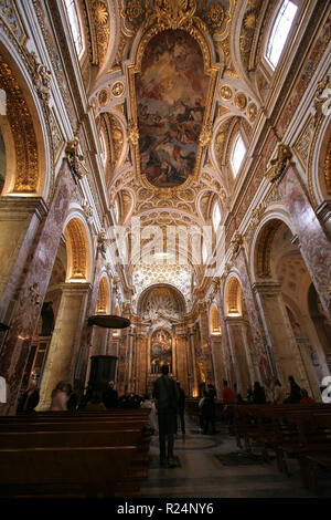Francesco Borromini's San Carlo alle Quattro Fontane Church in Rome, Italy Stock Photo