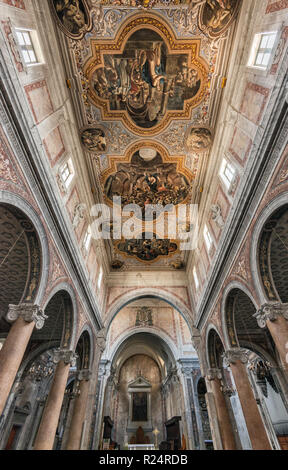 18th century paintings at vault, Santa Maria Assunta Basilica, Cathedral of Saint Mary of Assumption, in Ostuni, Apulia, Italy Stock Photo