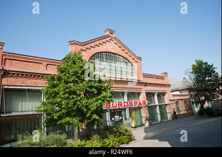 Die Remise Währing, Kreuzgasse ist eine ehemalige, denkmalgeschützte Remise der Wiener Linien. Der Gebäudekomplex befindet sich im Bezirksteil Währing Stock Photo