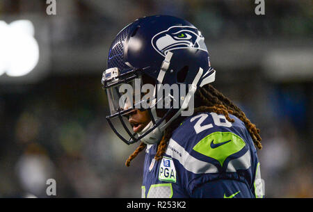 Seattle, Washington, USA. 15th Nov, 2018. Seahawk SHAQUILL GRIFFIN (26) during a NFL game between the Seattle Seahawks and the Green Bay Packers. The game was played at Century Link Field in Seattle, WA. Credit: Jeff Halstead/ZUMA Wire/Alamy Live News