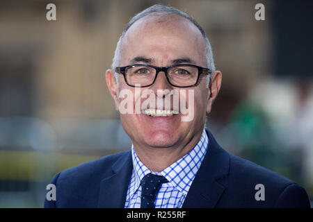 London, UK. 16th November, 2018. Rob Watson, BBC World Service UK Political Correspondent, is interviewed on College Green in Westminster as uncertainty continues around the survival of Prime Minister Theresa May's Government and the number of letters of no confidence submitted to the 1922 Committee. Credit: Mark Kerrison/Alamy Live News Stock Photo