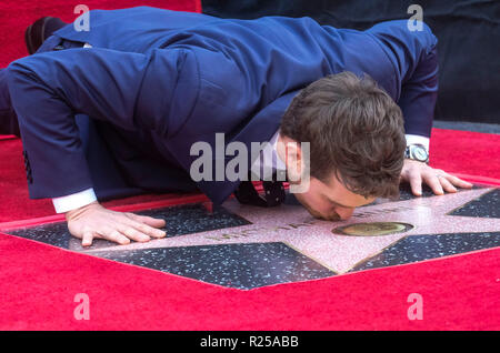 Los Angeles, USA. 16th Nov, 2018. Canadian singer Michael Buble attends his star honoring ceremony on the Hollywood Walk of Fame in Los Angeles, the United States on Nov. 16, 2018. Credit: Zhao Hanrong/Xinhua/Alamy Live News Stock Photo