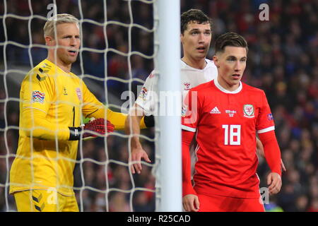 16th November 2018, the UEFA Nations League match Wales v Denmark at the Cardiff City Stadium. Harry Wilson is a professional footballer for Derby County (on loan from Liverpool FC) and the Wales national team. News use only. Credit: www.garethjohn.uk/Alamy Live News Stock Photo