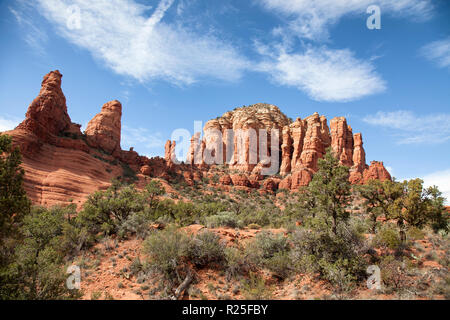 Red rock buttes formations in Sedona, Arizona scenic desert view Stock Photo