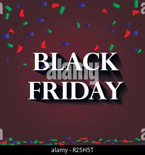 Black Friday sale inscription design template. Black Friday banner. Vector illustration Stock Vector