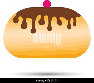 Hanukkah sufganiyot - traditional donuts for jewish holiday Stock Vector