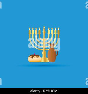 Happy Hanukkah greeting card design EPS 10 vector Stock Vector