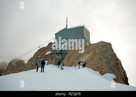 Marmolada glacier, Punta Rocca cable car station and refuge (mt 3265), Veneto/Trentino Alto Adige, Italy Stock Photo