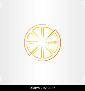 cutted half orange icon vector design Stock Vector