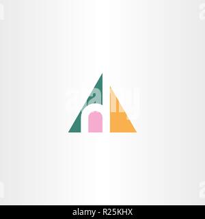small letter h in triangle logo icon Stock Vector