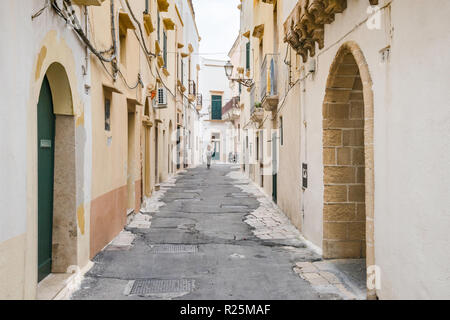 Street in historic center of Gallipoli, Apulia, Italy Stock Photo