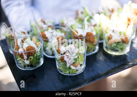 cesar salad in a glass Stock Photo