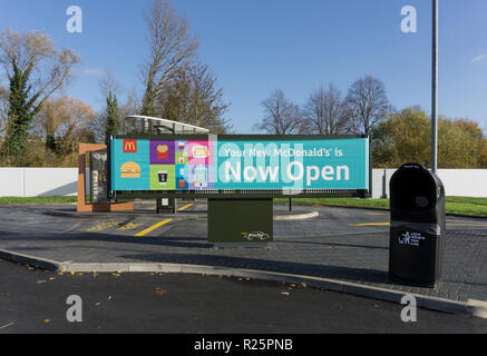 McDonald's Drive In restaurant, opened in October 2018, St James Retail Park, Northampton, UK Stock Photo