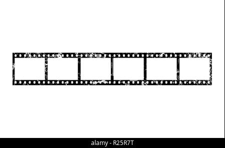 Close up six frames of classical 35 mm film strip isolated on white background Stock Photo