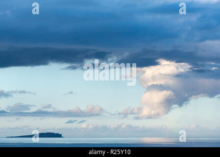 Cloud formation over the North Sea with Copinsay Island, Mainland, Orkney Islands, Scotland, United Kingdom Stock Photo