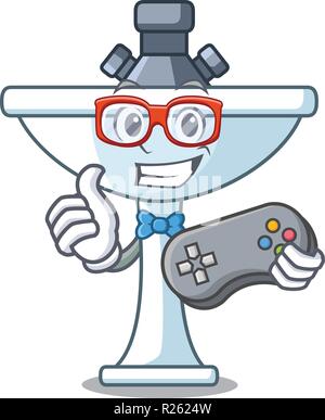 Gamer on bath room cartoon sink shape Stock Vector