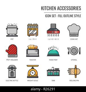 kitchen accessories icon, isolated on white background Stock Vector