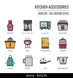 kitchen accessories icon, isolated on white background Stock Vector